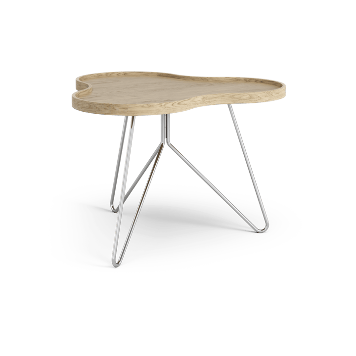 Flower mono tafel 62 x 66cm - eikenhout natuur, 45cm, chromen onderstel - Swedese