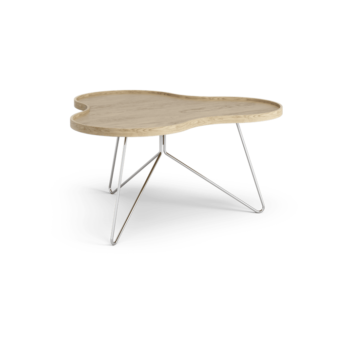 Flower mono tafel 84 x 90cm - eikenhout natuur, 45cm, verchroomd onderstel - Swedese