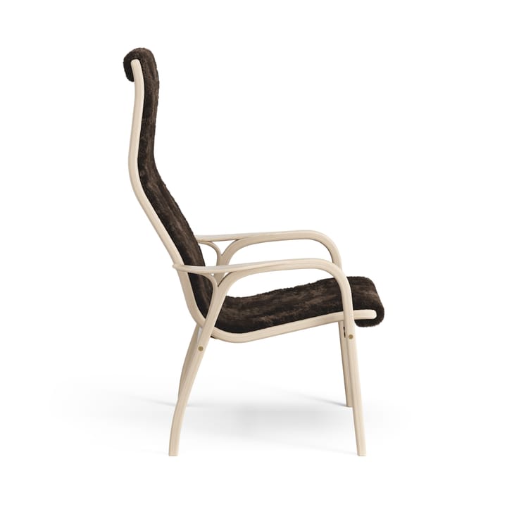 Lamino Fauteuil Eik wit gepigmenteerd / schapenvacht, Espresso (bruin) Swedese