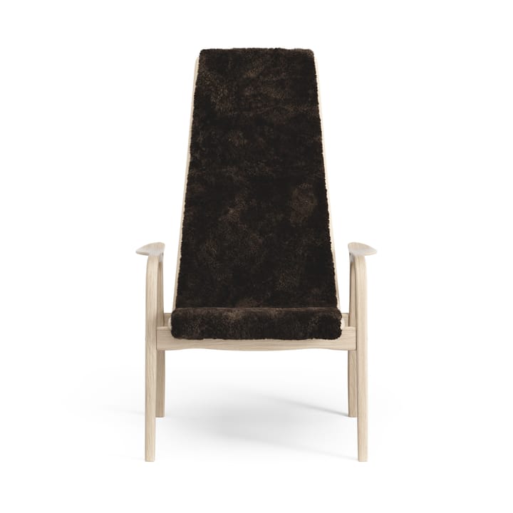 Lamino Fauteuil Eik wit gepigmenteerd / schapenvacht, Espresso (bruin) Swedese