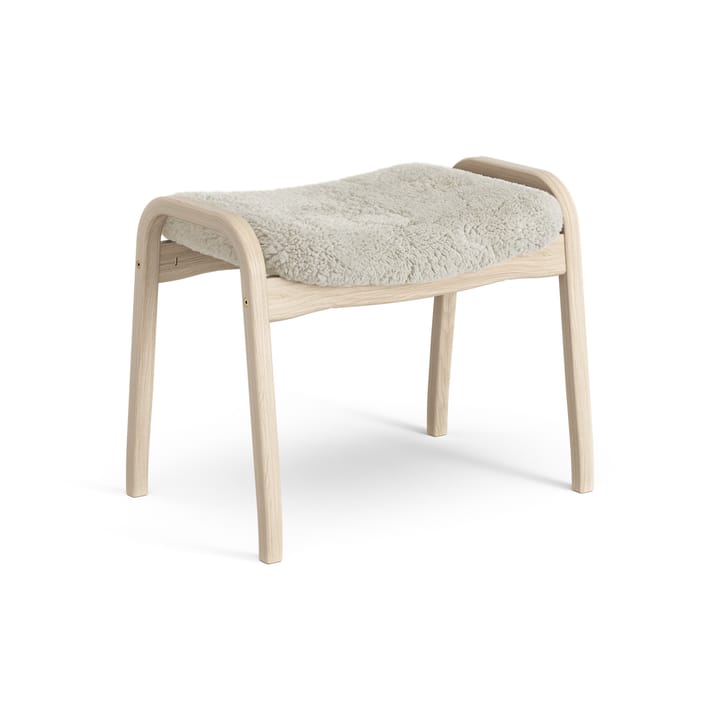 Lamino voetenbankje Eik wit gepigmenteerd / schapenvacht, Moonlight (beige) Swedese