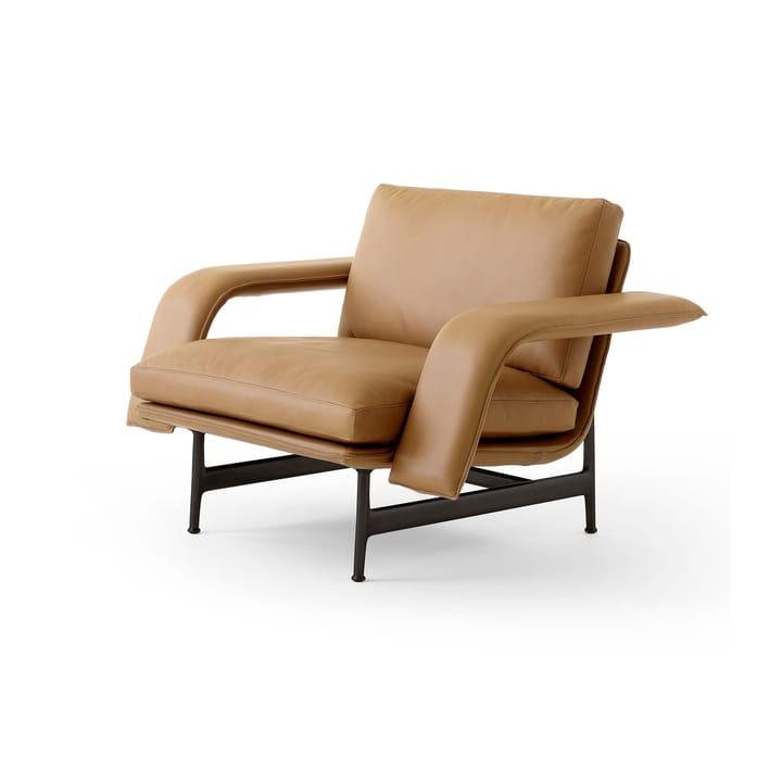 Meantime AV29 loungefauteuil - Warm black-Noble leather Cognac - &Tradition