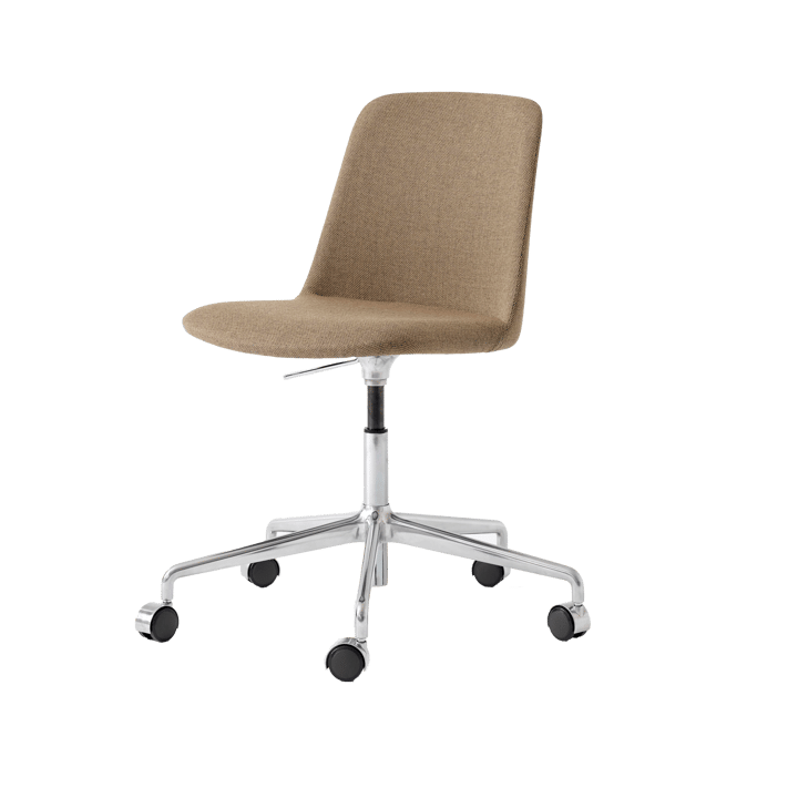 Rely HW30 bureaustoel - stof re-wool 458 bruin, aluminium onderstel - &Tradition