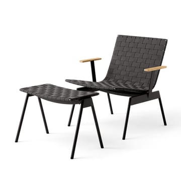 Ville Outdoor AV45 loungestoel met armleuningen. - Warm black - &Tradition