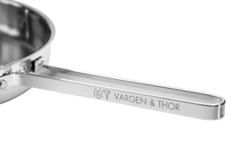 Model M1 gehamerde braadpan Ø28 cm - Chroom met deksel - Vargen & Thor