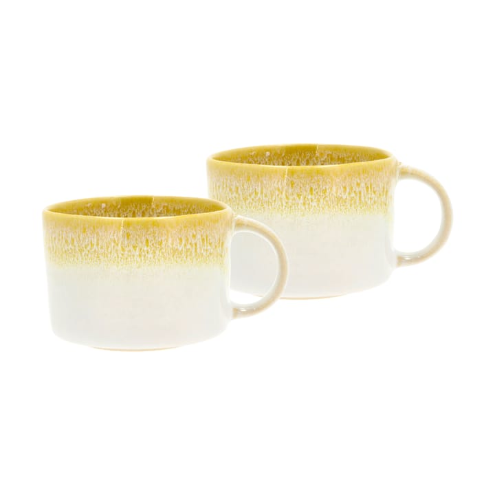 Styles mok met oor 16 cl 2-pack - Yellow-cream white - Villa Collection