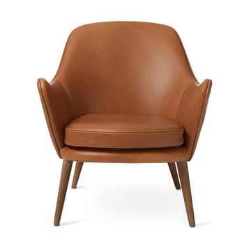 Dwell loungestoel - Silk 250 camel-poten van gerookt eikenhout - Warm Nordic